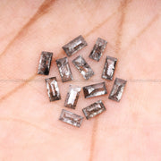 1.32 CT, 4.0 X 2.0 MM, Salt And Pepper Baguette Cut Diamond