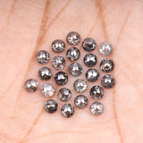 1 CT - 2.0 MM - Salt And Pepper Tambuli cut Round Rose Cut Diamond