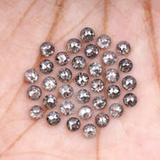 1 CT - 1.5 MM - Salt And Pepper Tambuli cut Round Rose Cut Diamond