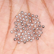 1 CT - 1.5 MM - Salt And Pepper Round Rose Cut Diamond - Minimal Carbon