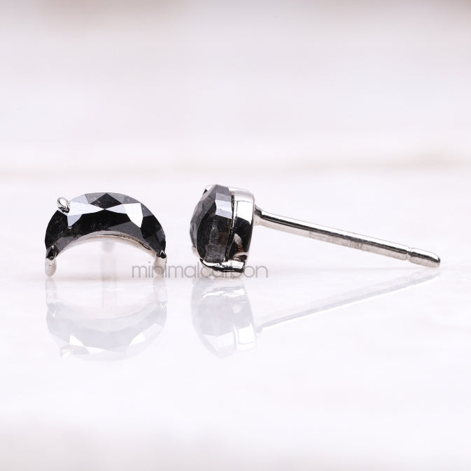 Crescent Studs Earrings - Minimal Carbon