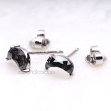 Crescent Studs Earrings - Minimal Carbon