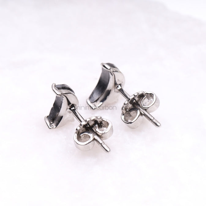 Crescent Studs Earrings - Minimal Carbon