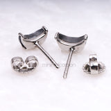 Crescent Studs Earrings - Minimal Carbon