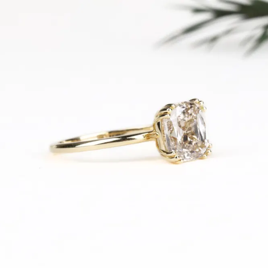 cushion cut champagne ring