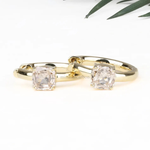 Cushion Cut Lab Grown Diamond Huggie Hoop Earrings