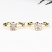 Cushion Cut Lab Grown Diamond Huggie Hoop Earrings