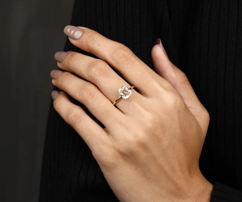 Cushion Cut Champagne Ring