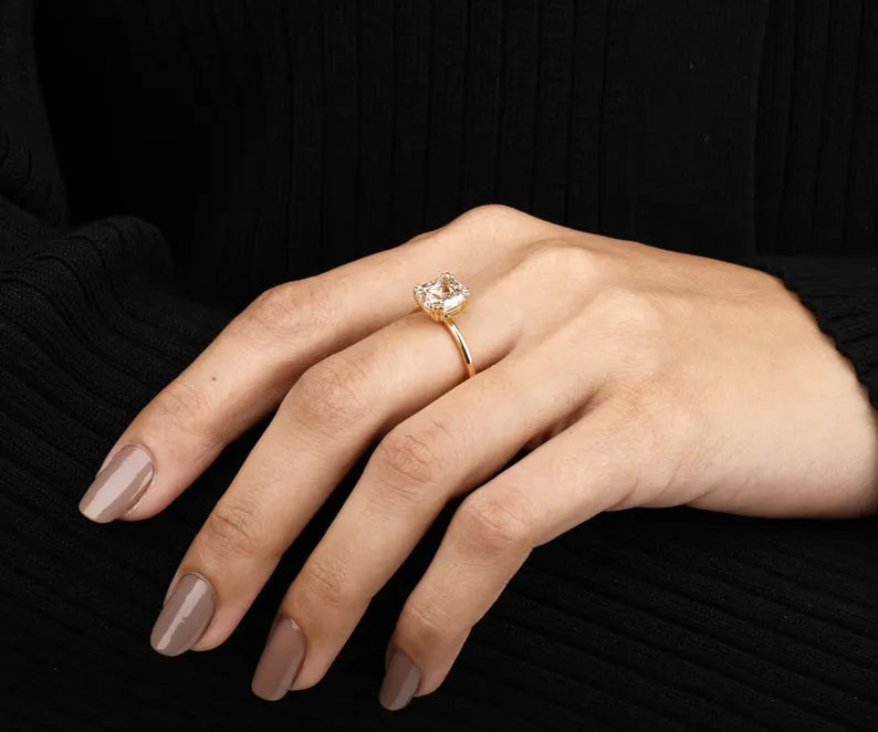 Cushion Cut Champagne Ring