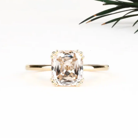cushion cut champagne ring