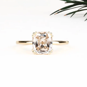 cushion cut champagne ring