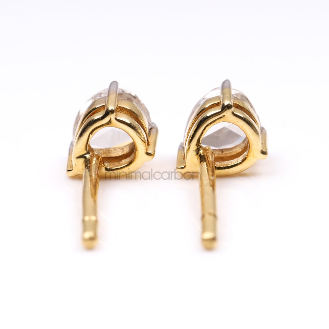 Pear Stud Earrings Pair - Minimal Carbon