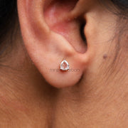 Pear Stud Earrings Pair - Minimal Carbon