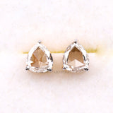 Pear Stud Earrings Pair - Minimal Carbon