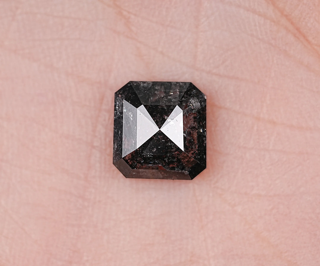 2.46 CT Emerald Shape Natural Salt & Pepper Diamond Loose