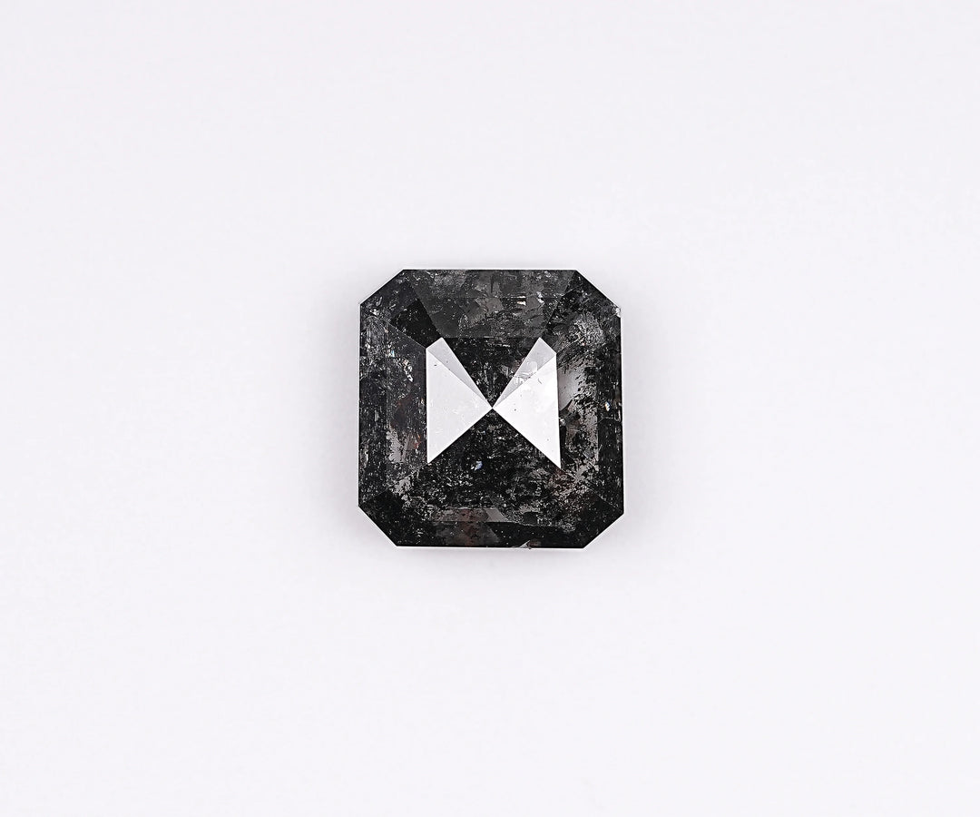2.46 CT Emerald Shape Natural Salt & Pepper Diamond Loose