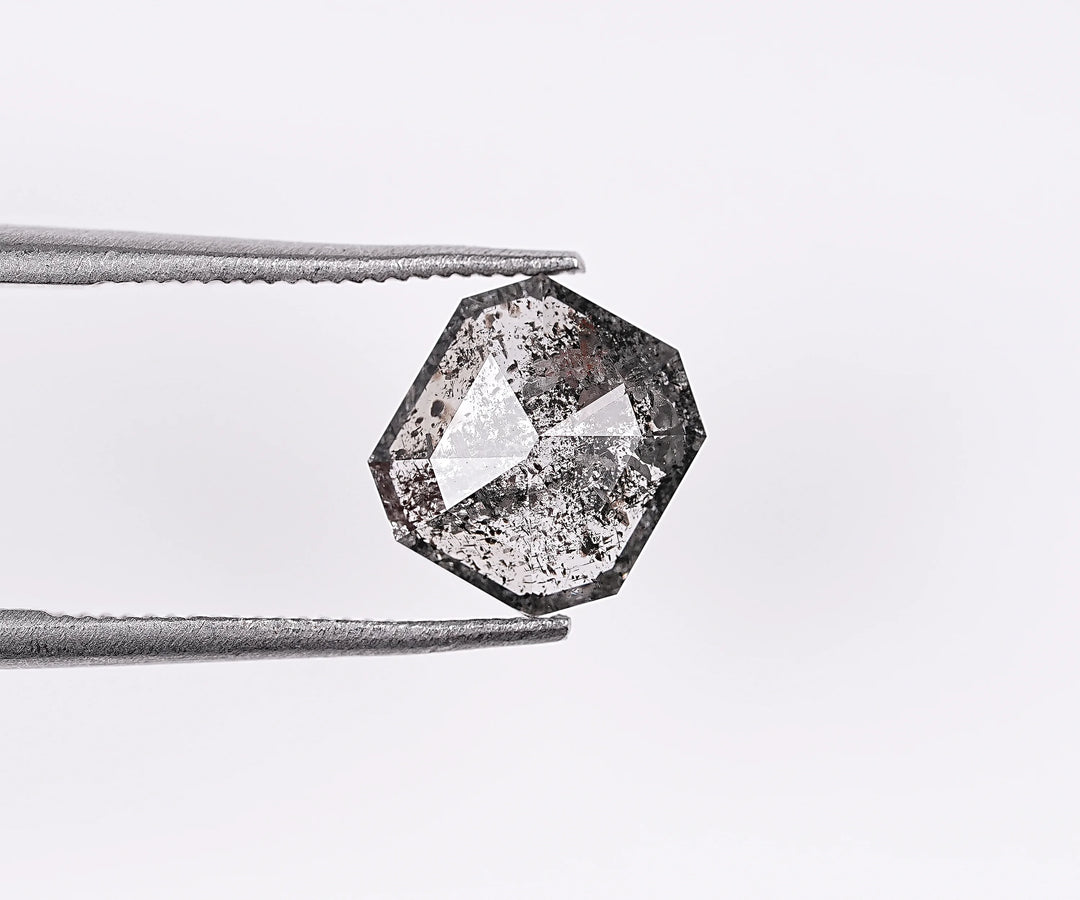 1.43 CT, Emerald Cut Natural Salt & Pepper Diamond Loose