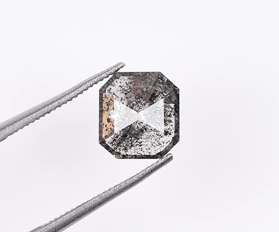 1.43 CT, Emerald Cut Natural Salt & Pepper Diamond Loose