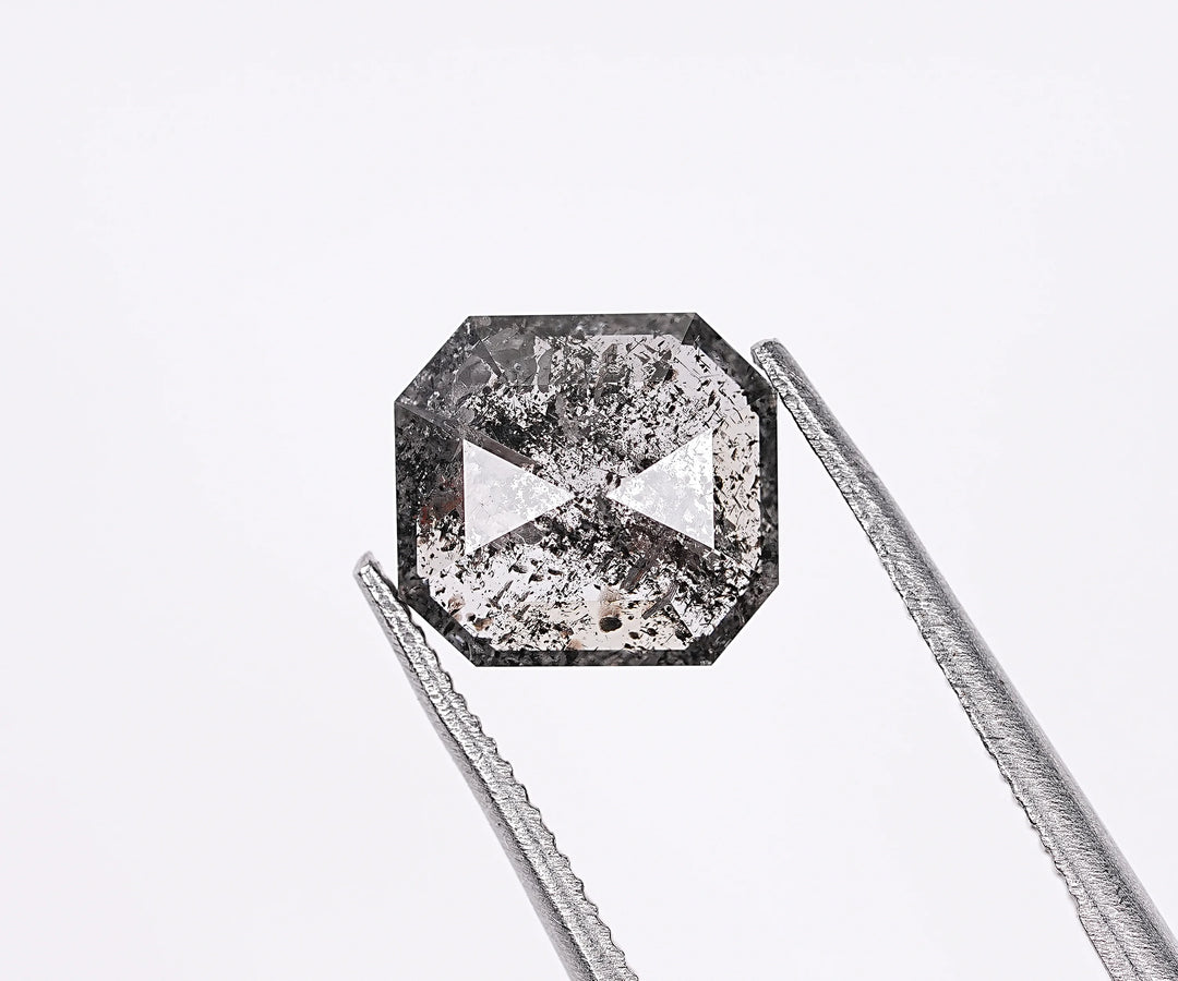 1.43 CT, Emerald Cut Natural Salt & Pepper Diamond Loose