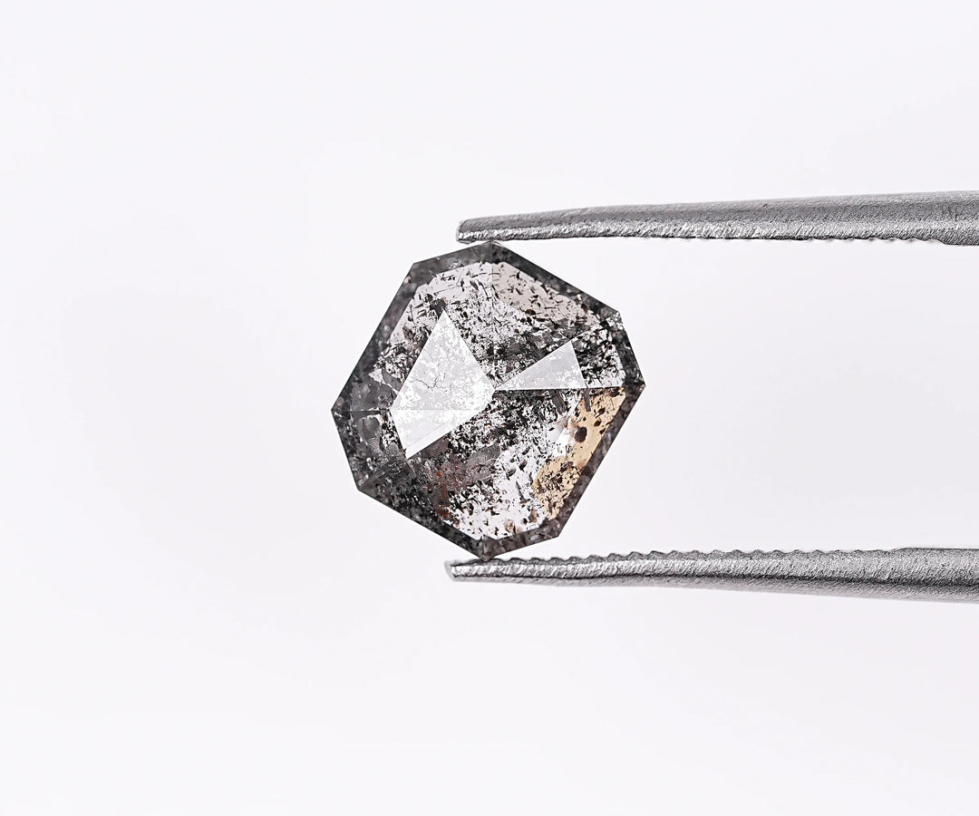 1.43 CT, Emerald Cut Natural Salt & Pepper Diamond Loose