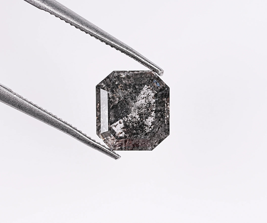 1.43 CT, Emerald Cut Natural Salt & Pepper Diamond Loose