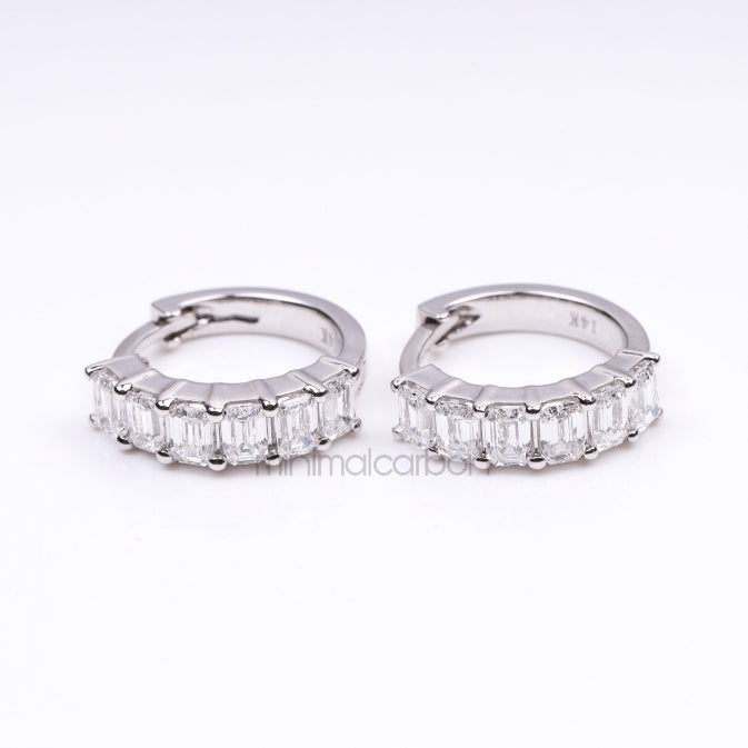 Diamond Hoop Earrings - Minimal Carbon