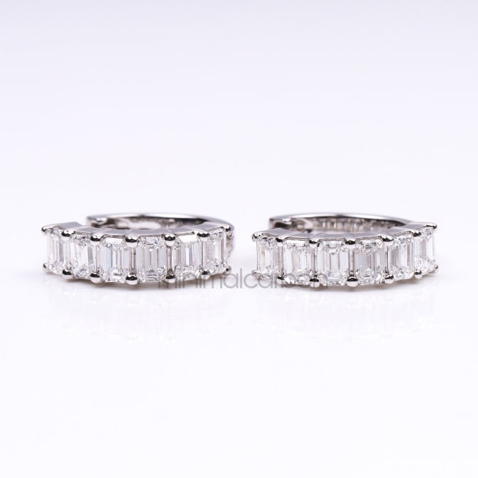 Diamond Hoop Earrings - Minimal Carbon