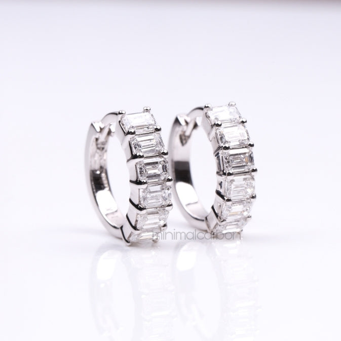 Diamond Hoop Earrings - Minimal Carbon
