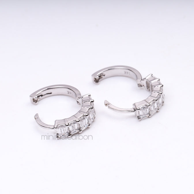 Diamond Hoop Earrings - Minimal Carbon