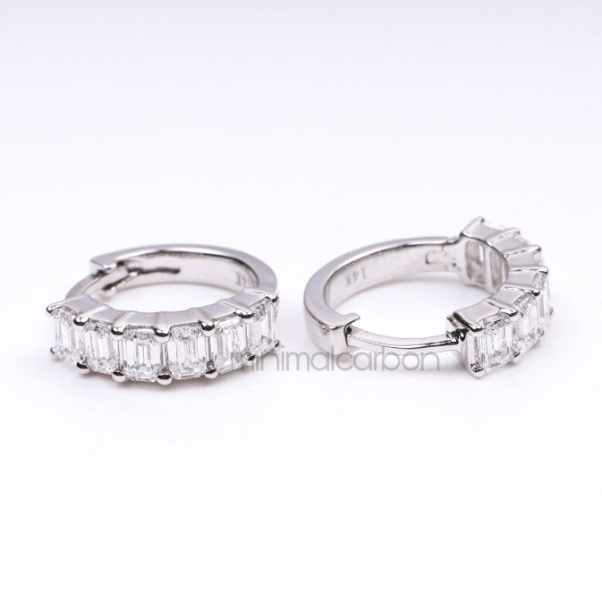 Diamond Hoop Earrings - Minimal Carbon
