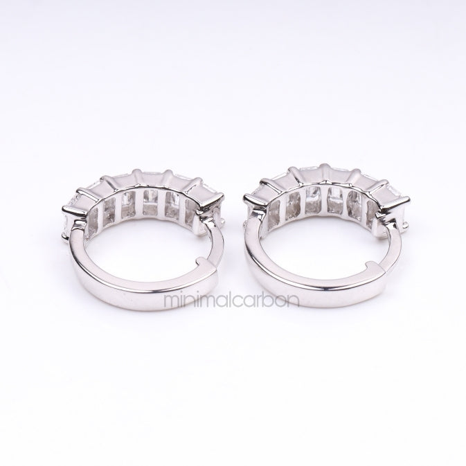 Diamond Hoop Earrings - Minimal Carbon
