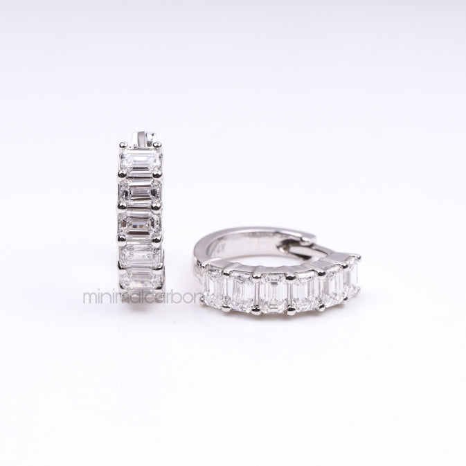 Diamond Hoop Earrings - Minimal Carbon