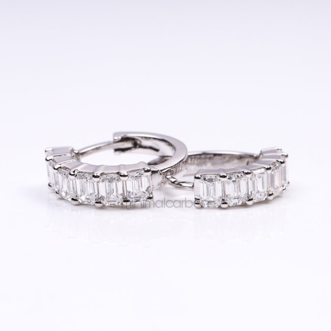 Diamond Hoop Earrings - Minimal Carbon
