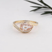 East-West Pear Shaped Lab Grown Diamond Engagement Ring