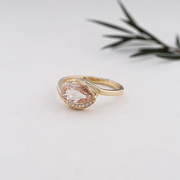 East-West Pear Shaped Lab Grown Diamond Engagement Ring