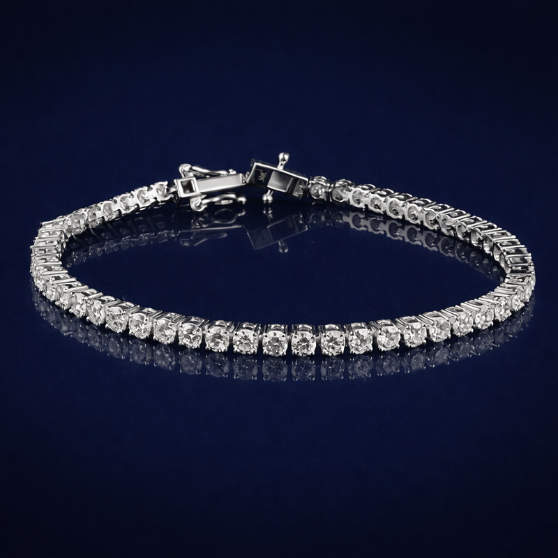 14K White Gold Lab Grown Diamond Tennis Bracelet