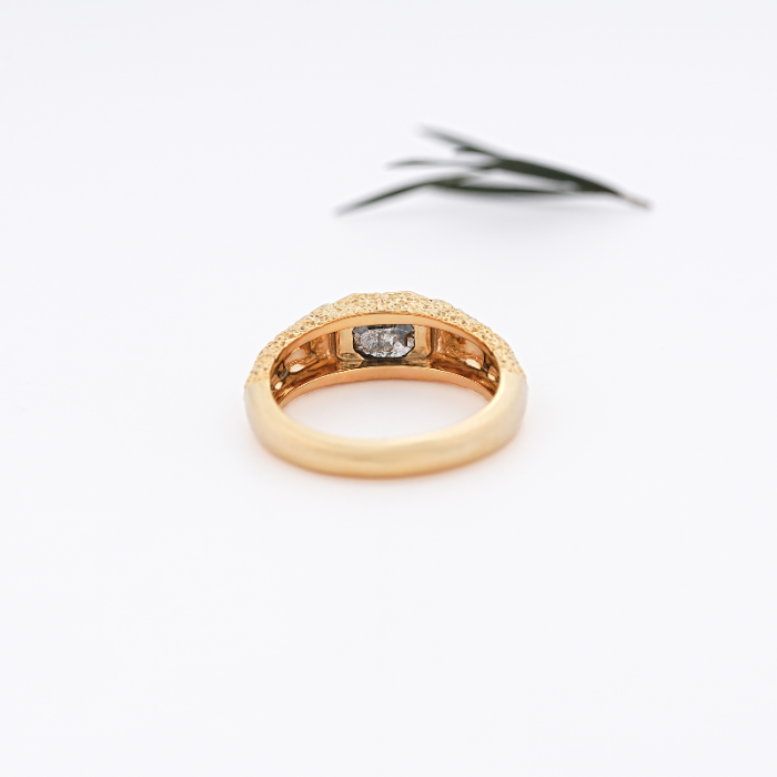 Emerald Diamond Unique Chunky Band Ring