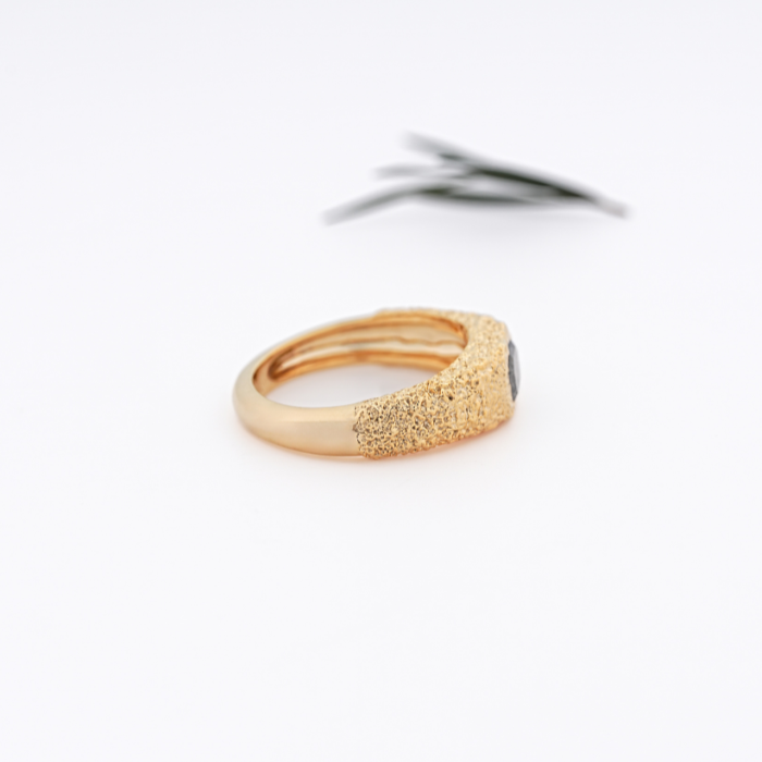 Emerald Diamond Unique Chunky Band Ring