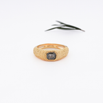 Emerald Diamond Unique Chunky Band Ring