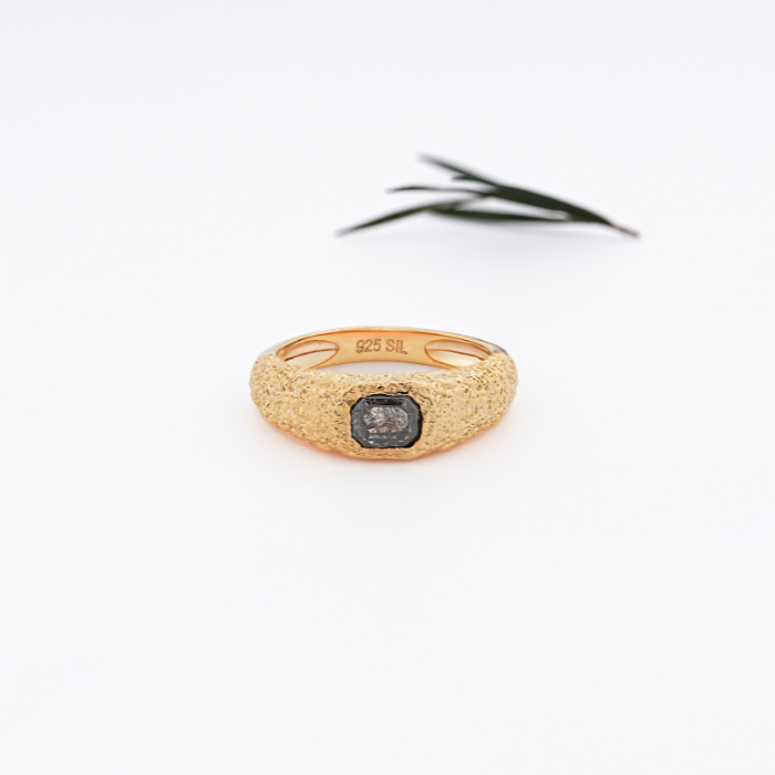 Emerald Diamond Unique Chunky Band Ring