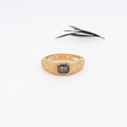Emerald Diamond Unique Chunky Band Ring