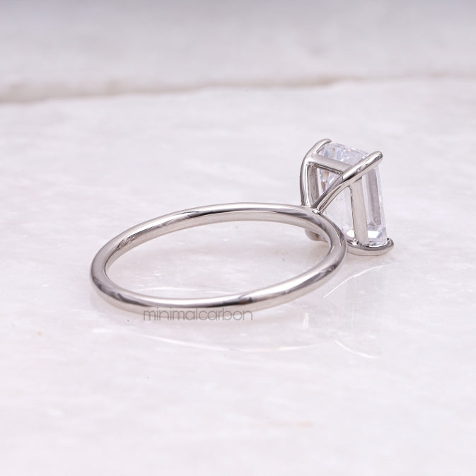 Emerald Cut Diamond Ring - Minimal Carbon