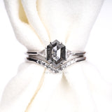 hexagon cut  diamond promise ring