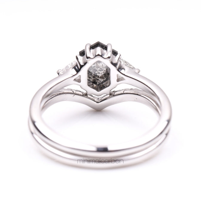 hexagon cut diamond ring