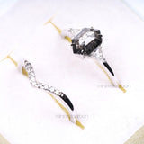 hexagon cut double row diamond for anniversary gift