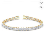 8 CTW Princess Lab Grown Diamonds  14k yellow gold Tennis Bracelet 6.5 inch - Minimal Carbon