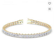 8 CTW Princess Lab Grown Diamonds  14k yellow gold Tennis Bracelet 6.5 inch - Minimal Carbon