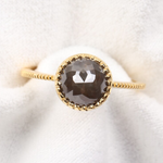 natural diamond fancy round rose cut diamond ring 