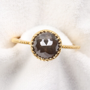 natural diamond fancy round rose cut diamond ring 