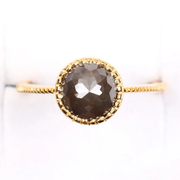 natural diamond fancy round rose cut diamond ring 